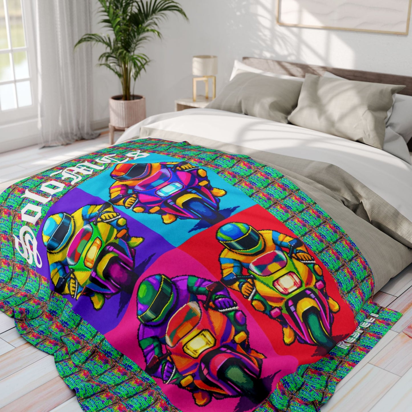 Arcade Rhythm Grid Fleece Blanket - str8 off the streets of Muthaphukkin Radford - Hip-Hop Biker Gear - exclusive designs by SoloMCs.com