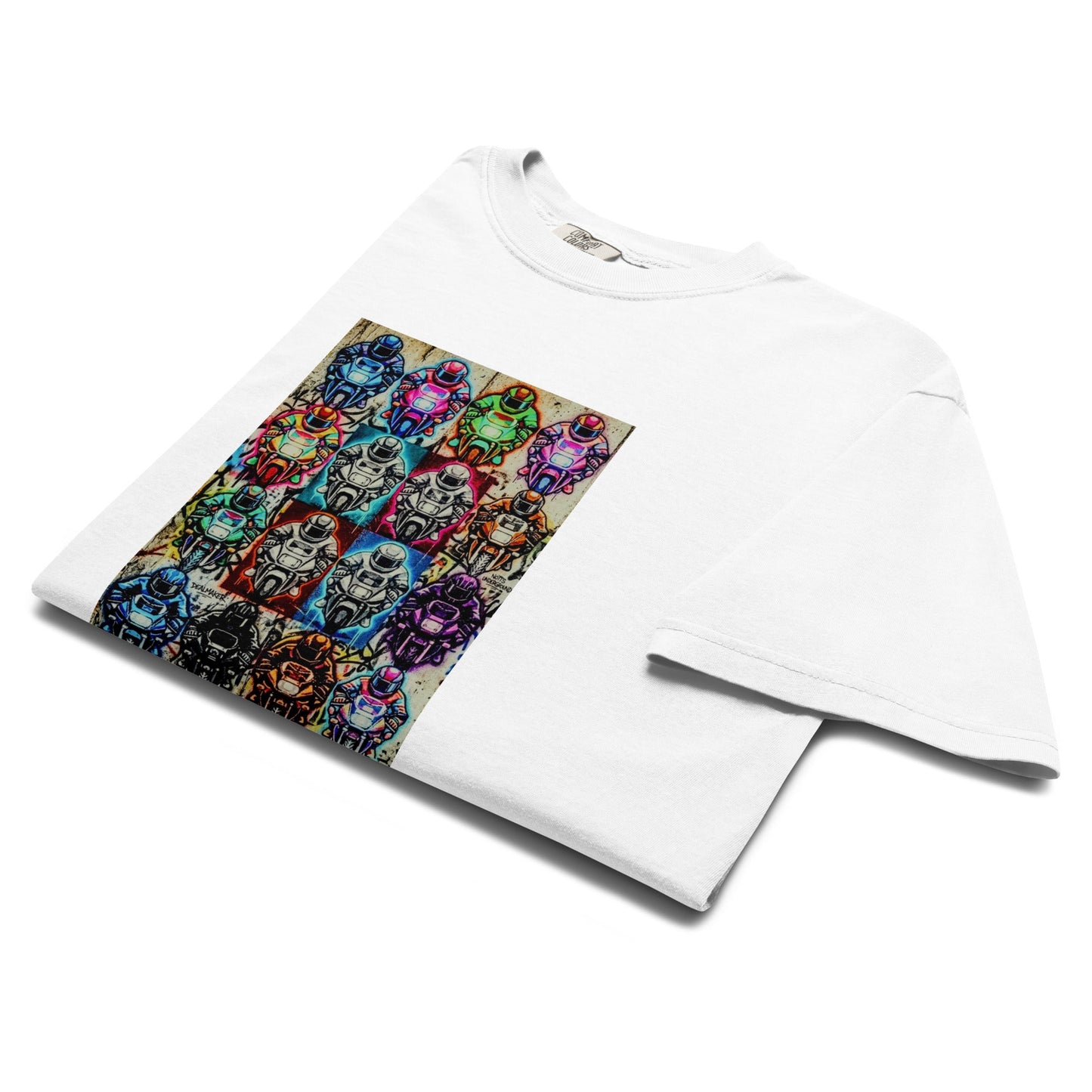 Arcade Rhythm Grid T-Shirt White - str8 off the streets of Muthaphukkin Radford - Hip-Hop Biker Gear - exclusive designs by SoloMCs.com