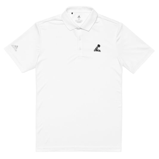 Collab Studio \ adidas Premium Polo Shirt White - str8 off the streets of Muthaphukkin Radford - Hip-Hop Biker Gear - exclusive designs by SoloMCs.com