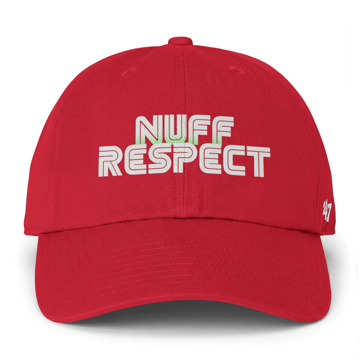 Collab Studio - Solo MCs \ 47 Brand Nuff Respect Hat Red One size - str8 off the streets of Muthaphukkin Radford - Hip-Hop Biker Gear - exclusive designs by SoloMCs.com