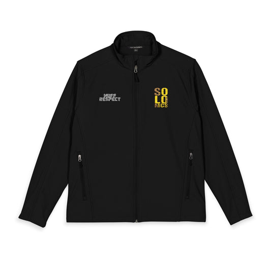 Collab Studio - Solo MCs \ Port Authorrity® Soft Shell Jacket Black - str8 off the streets of Muthaphukkin Radford - Hip-Hop Biker Gear - exclusive designs by SoloMCs.com