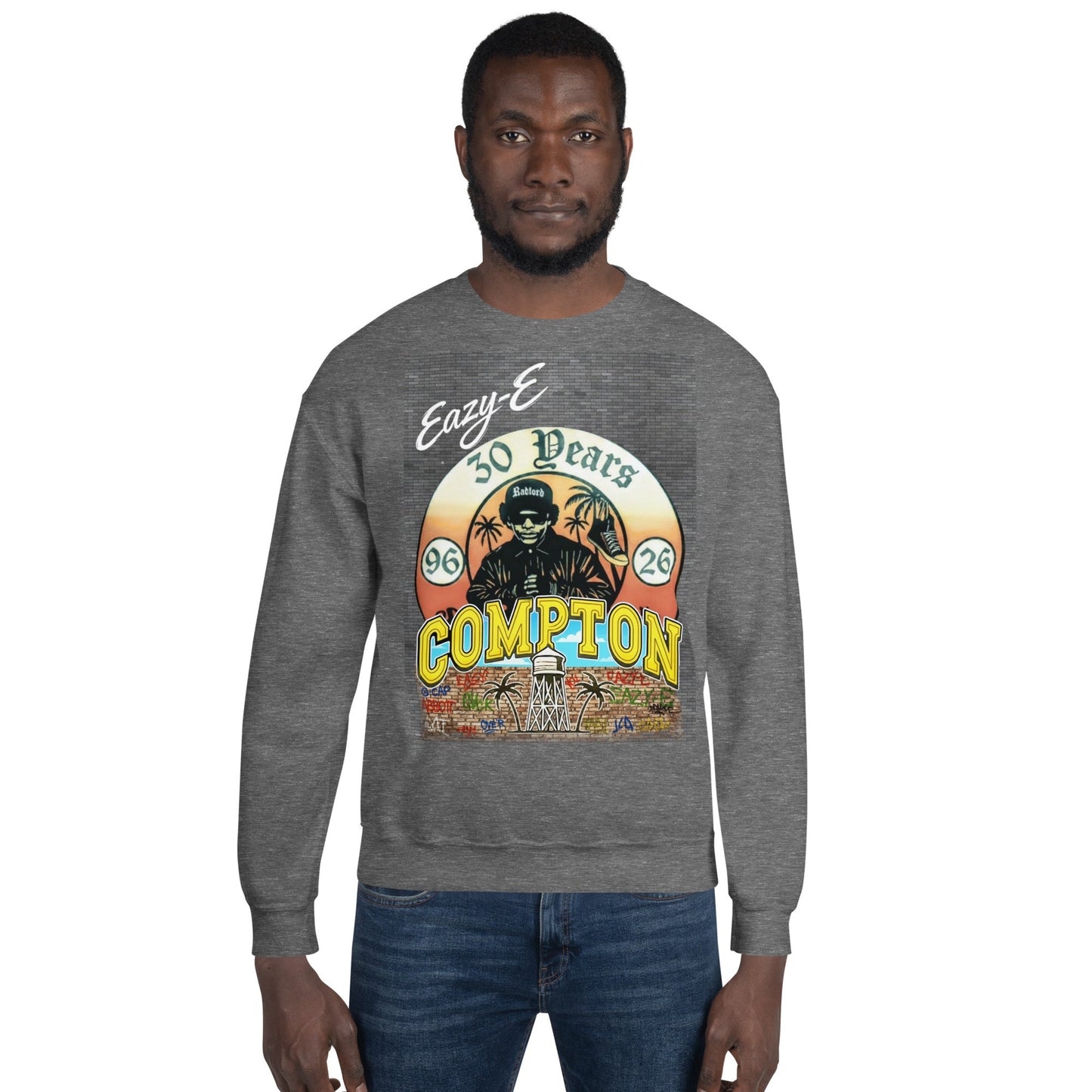 SM019 - Compton Godfather Mural Sweat - str8 off the streets of Muthaphukkin Radford - Hip-Hop Biker Gear - exclusive designs by SoloMCs.com