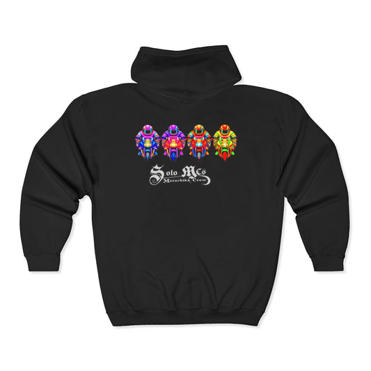 Four Bright Bikes Hoodie - str8 off the streets of Muthaphukkin Radford - Hip-Hop Biker Gear - exclusive designs by SoloMCs.com
