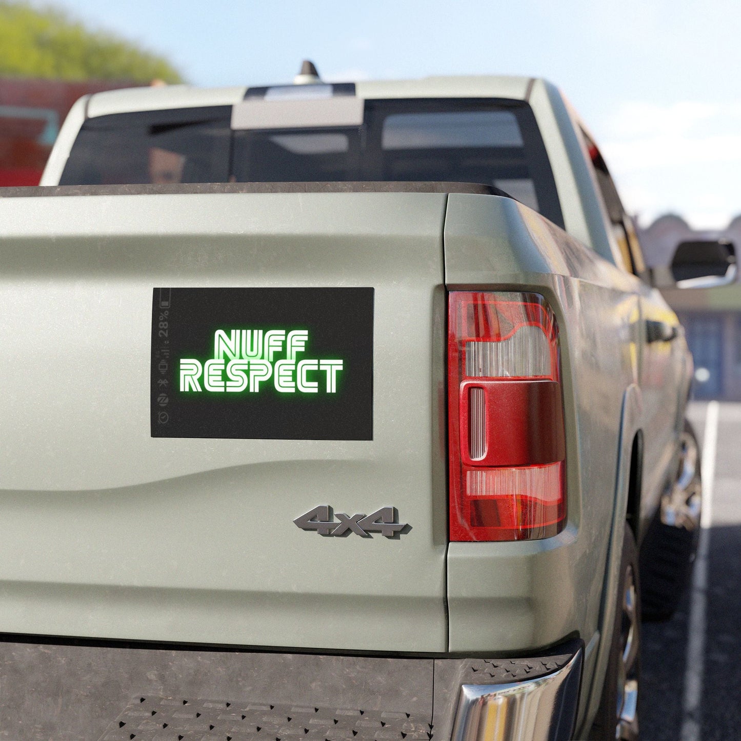 Nuff Respect Magnet Tag - str8 off the streets of Muthaphukkin Radford - Hip-Hop Biker Gear - exclusive designs by SoloMCs.com