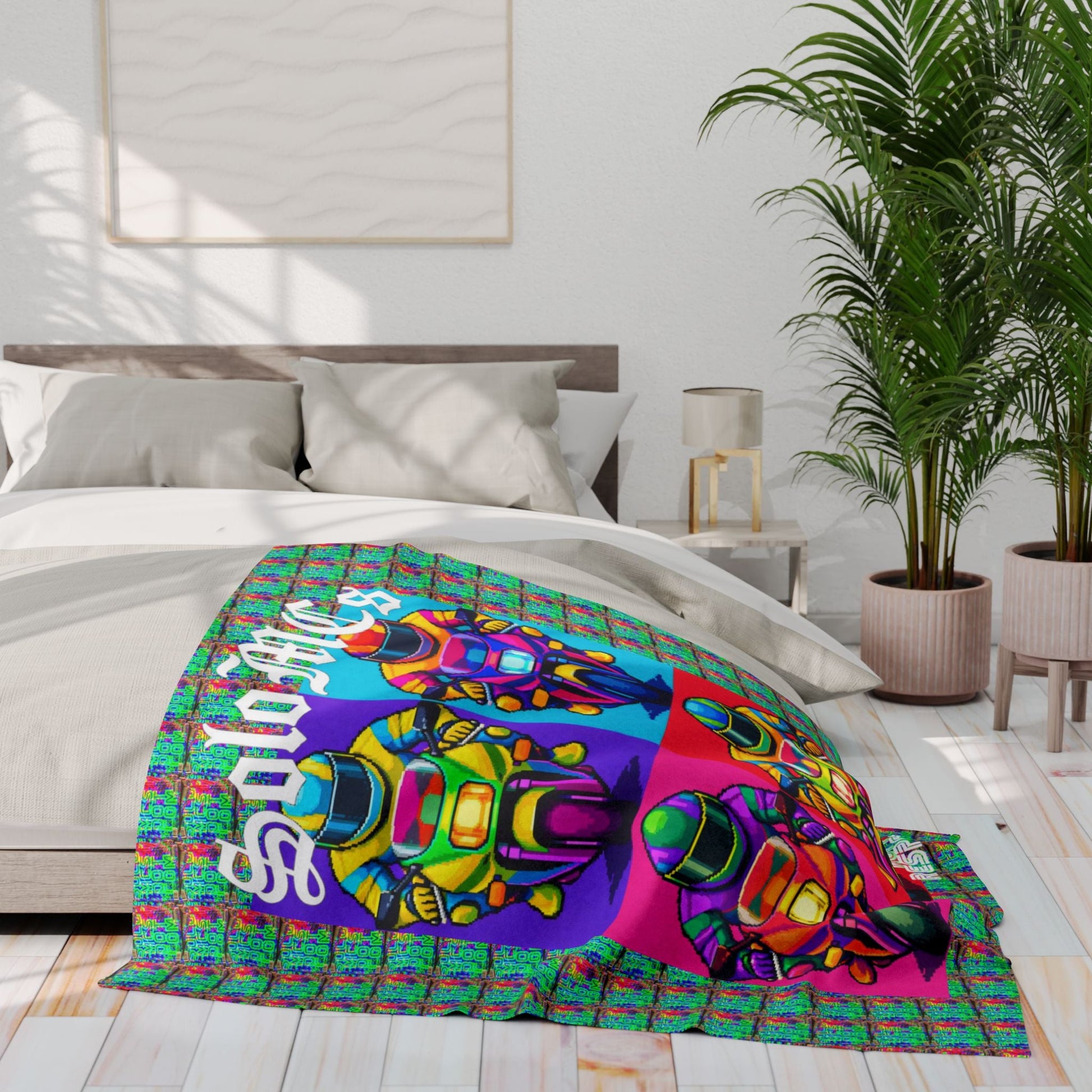 Arcade Rhythm Grid Fleece Blanket - str8 off the streets of Muthaphukkin Radford - Hip-Hop Biker Gear - exclusive designs by SoloMCs.com