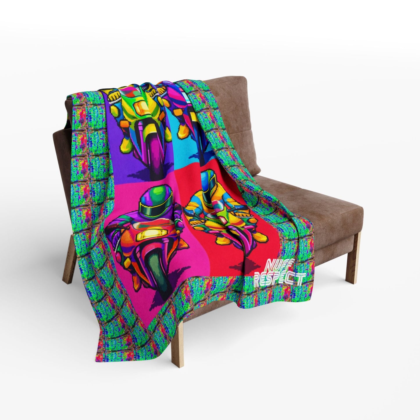 Arcade Rhythm Grid Fleece Blanket 50" × 60" - str8 off the streets of Muthaphukkin Radford - Hip-Hop Biker Gear - exclusive designs by SoloMCs.com