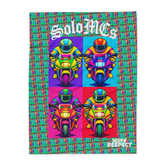 Arcade Rhythm Grid Fleece Blanket 60" × 80" - str8 off the streets of Muthaphukkin Radford - Hip-Hop Biker Gear - exclusive designs by SoloMCs.com