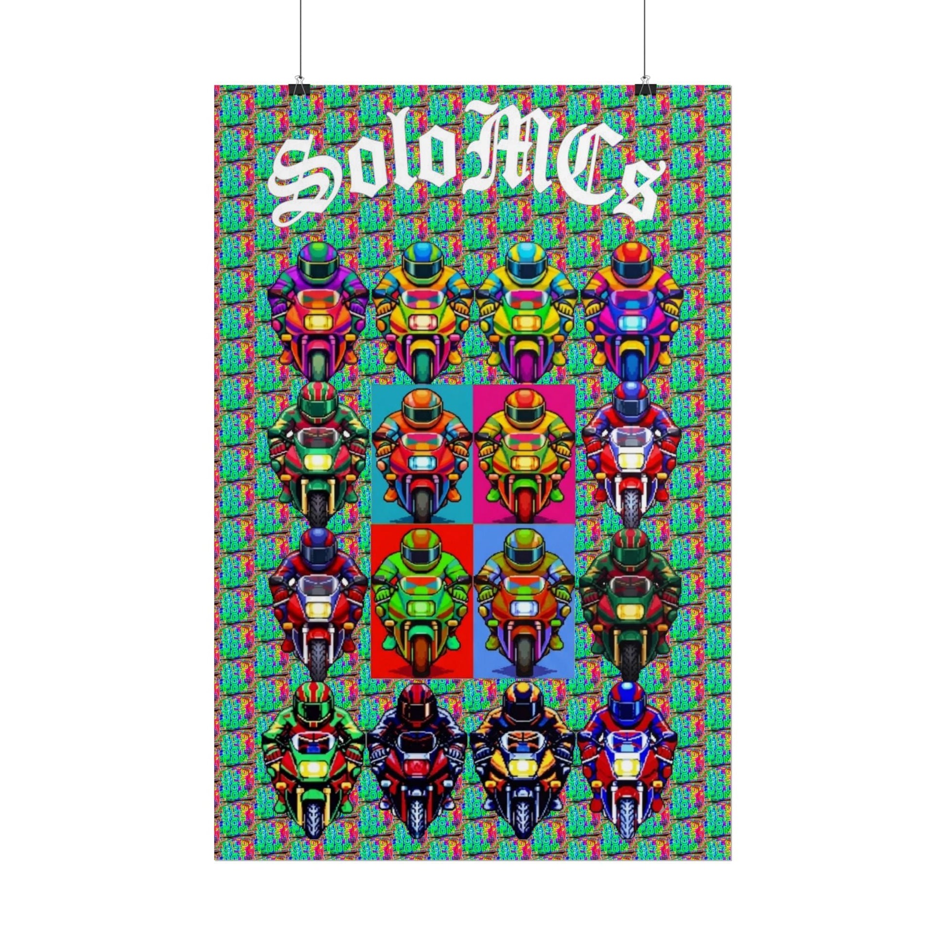 Arcade Rhythm Grid Poster - str8 off the streets of Muthaphukkin Radford - Hip-Hop Biker Gear - exclusive designs by SoloMCs.com