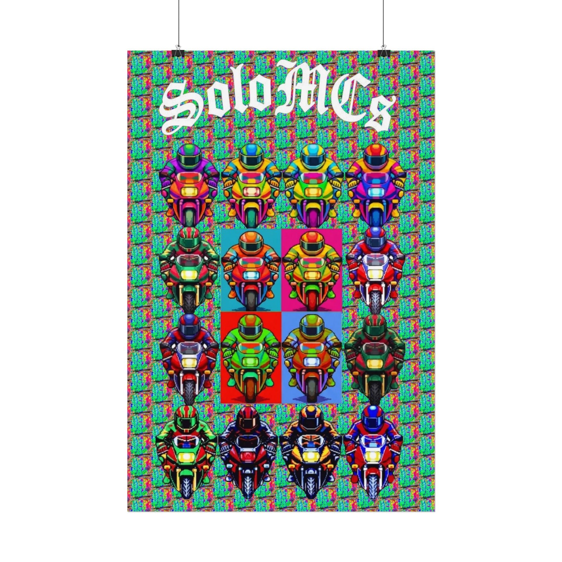 Arcade Rhythm Grid Poster - str8 off the streets of Muthaphukkin Radford - Hip-Hop Biker Gear - exclusive designs by SoloMCs.com