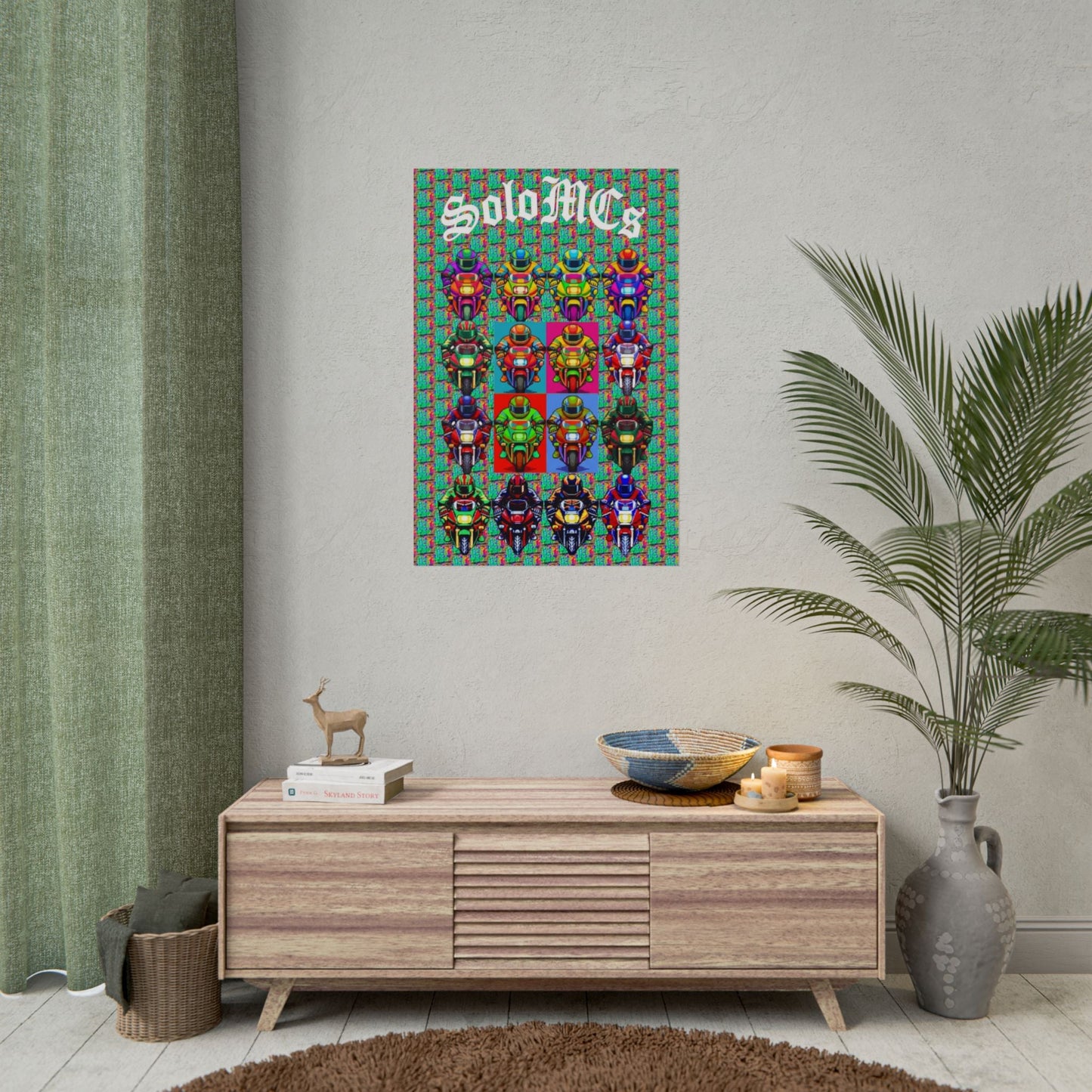 Arcade Rhythm Grid Poster - str8 off the streets of Muthaphukkin Radford - Hip-Hop Biker Gear - exclusive designs by SoloMCs.com