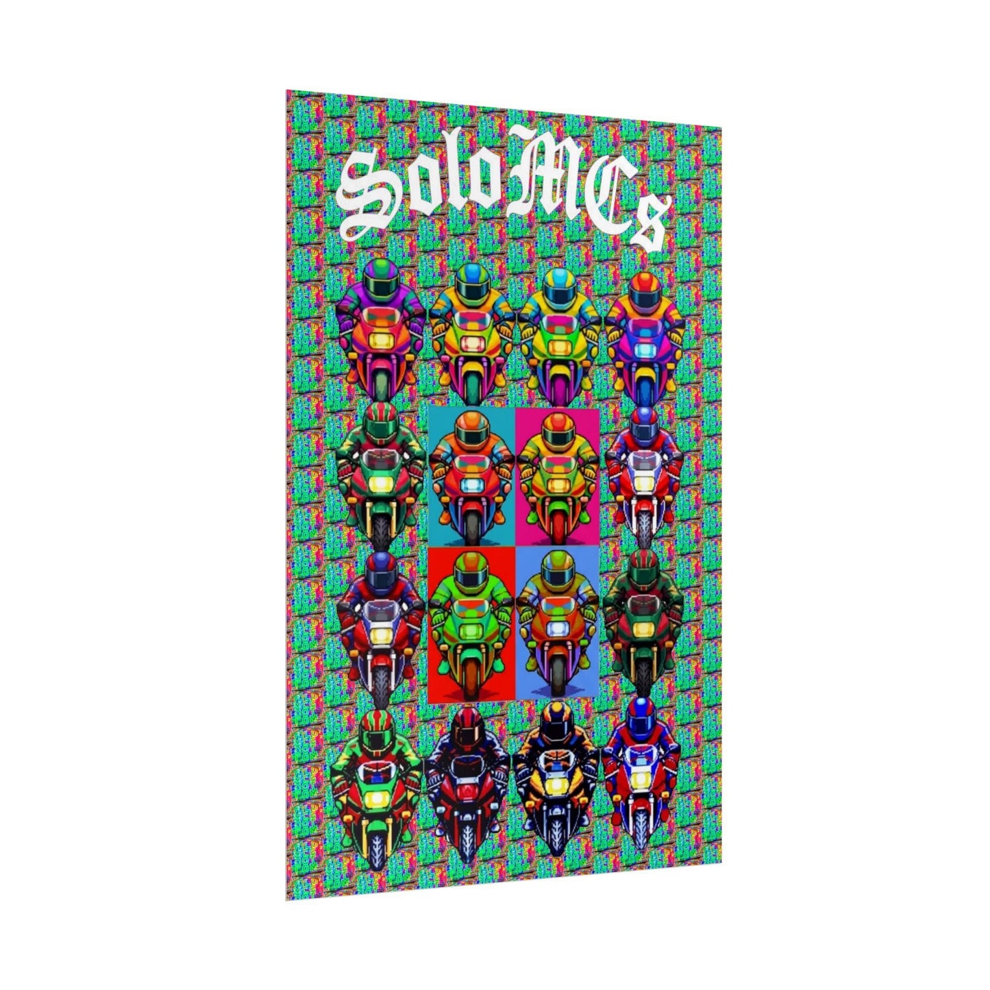 Arcade Rhythm Grid Poster - str8 off the streets of Muthaphukkin Radford - Hip-Hop Biker Gear - exclusive designs by SoloMCs.com
