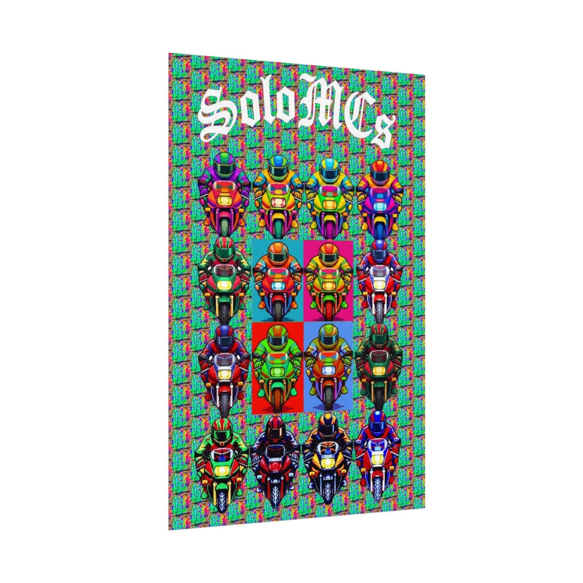 Arcade Rhythm Grid Poster - str8 off the streets of Muthaphukkin Radford - Hip-Hop Biker Gear - exclusive designs by SoloMCs.com