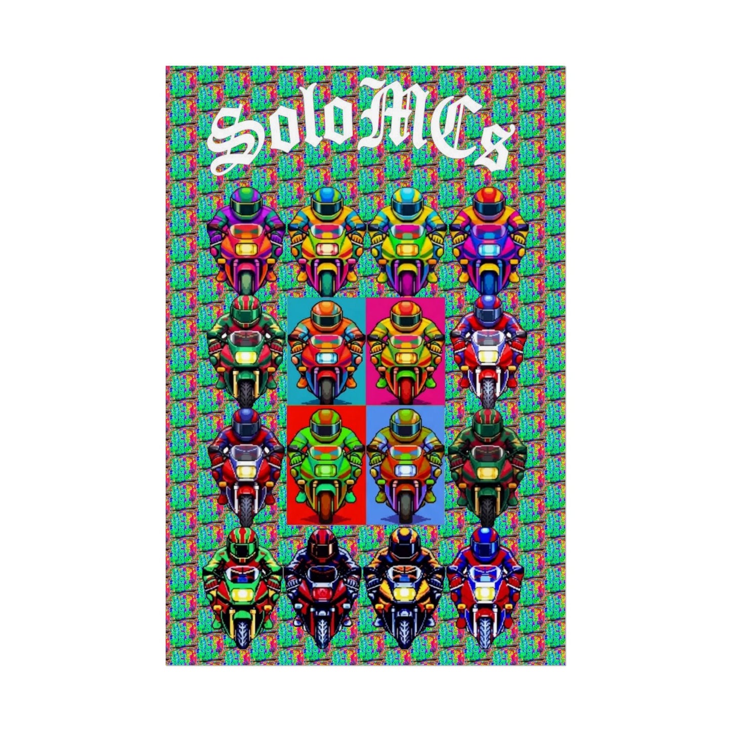 Arcade Rhythm Grid Poster 16″ x 24″ (Vertical) Semi Glossy - str8 off the streets of Muthaphukkin Radford - Hip-Hop Biker Gear - exclusive designs by SoloMCs.com