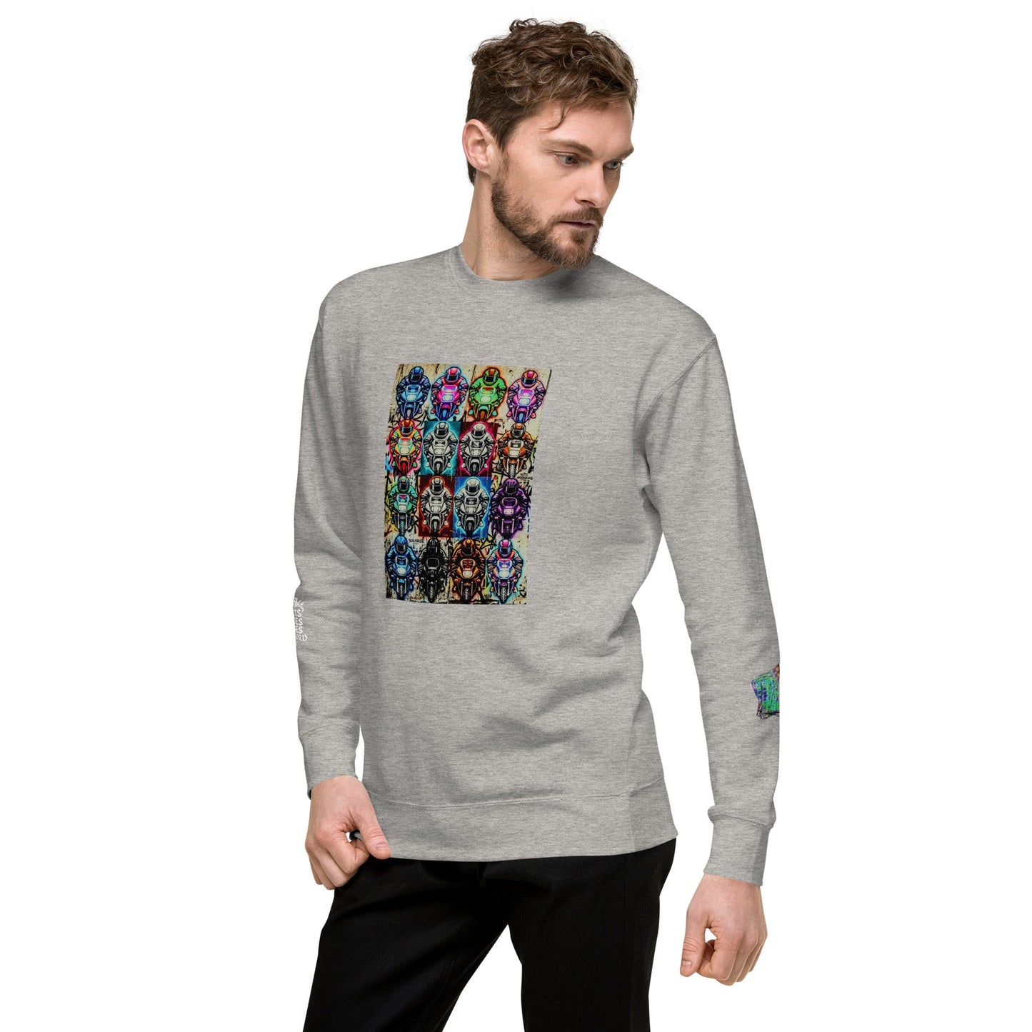 Arcade Rhythm Grid Sweatshirt Carbon Grey - str8 off the streets of Muthaphukkin Radford - Hip-Hop Biker Gear - exclusive designs by SoloMCs.com