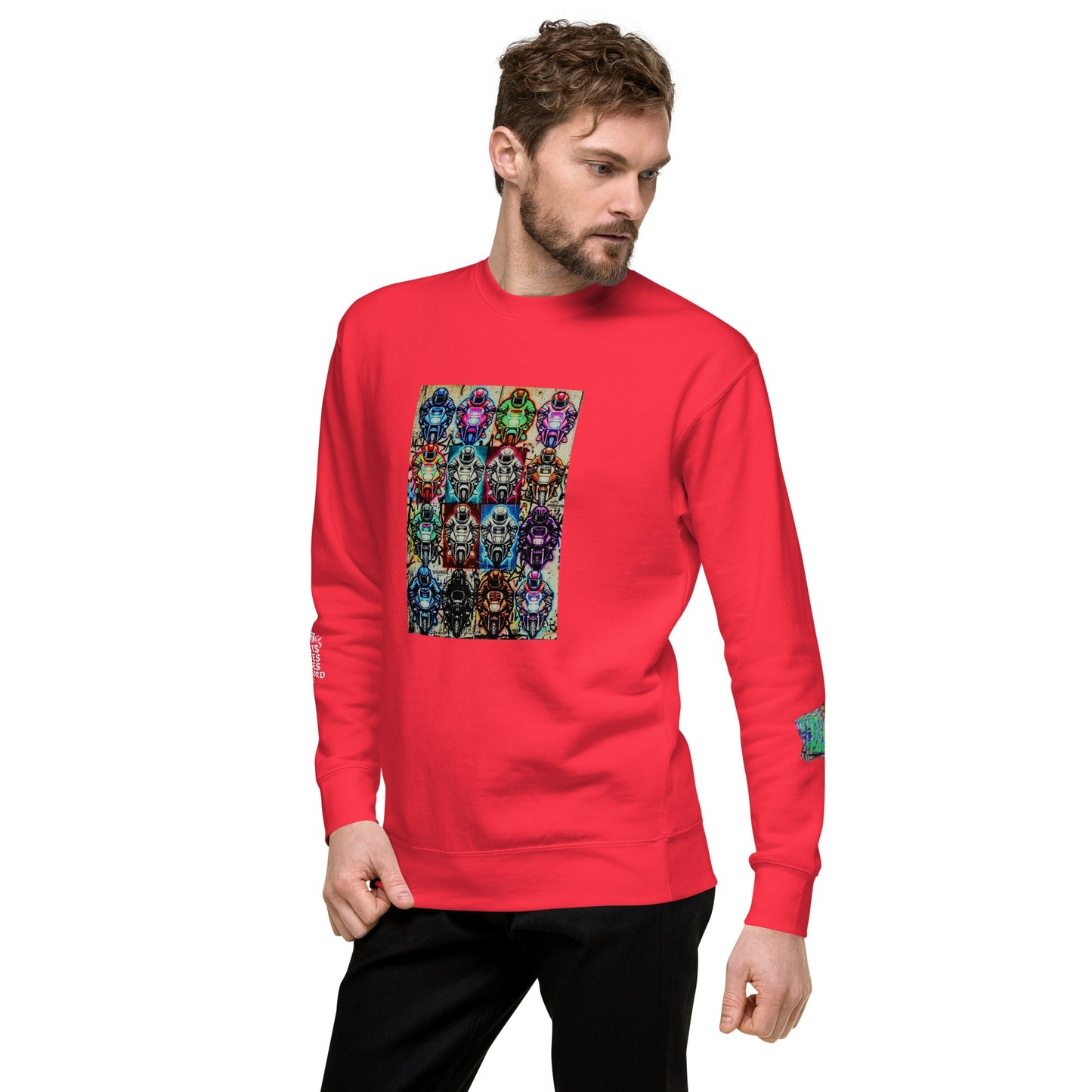 Arcade Rhythm Grid Sweatshirt Team Red - str8 off the streets of Muthaphukkin Radford - Hip-Hop Biker Gear - exclusive designs by SoloMCs.com