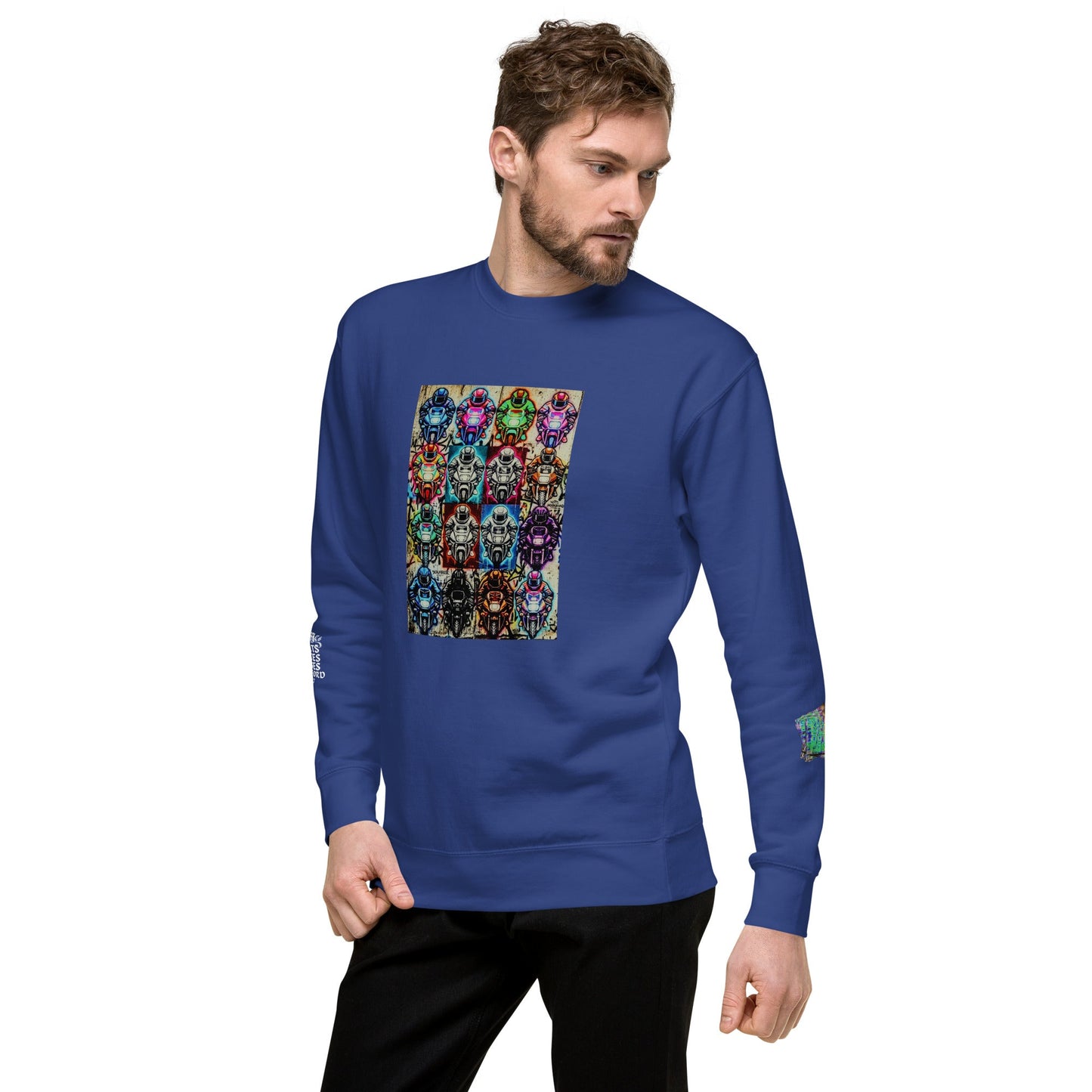 Arcade Rhythm Grid Sweatshirt Team Royal - str8 off the streets of Muthaphukkin Radford - Hip-Hop Biker Gear - exclusive designs by SoloMCs.com