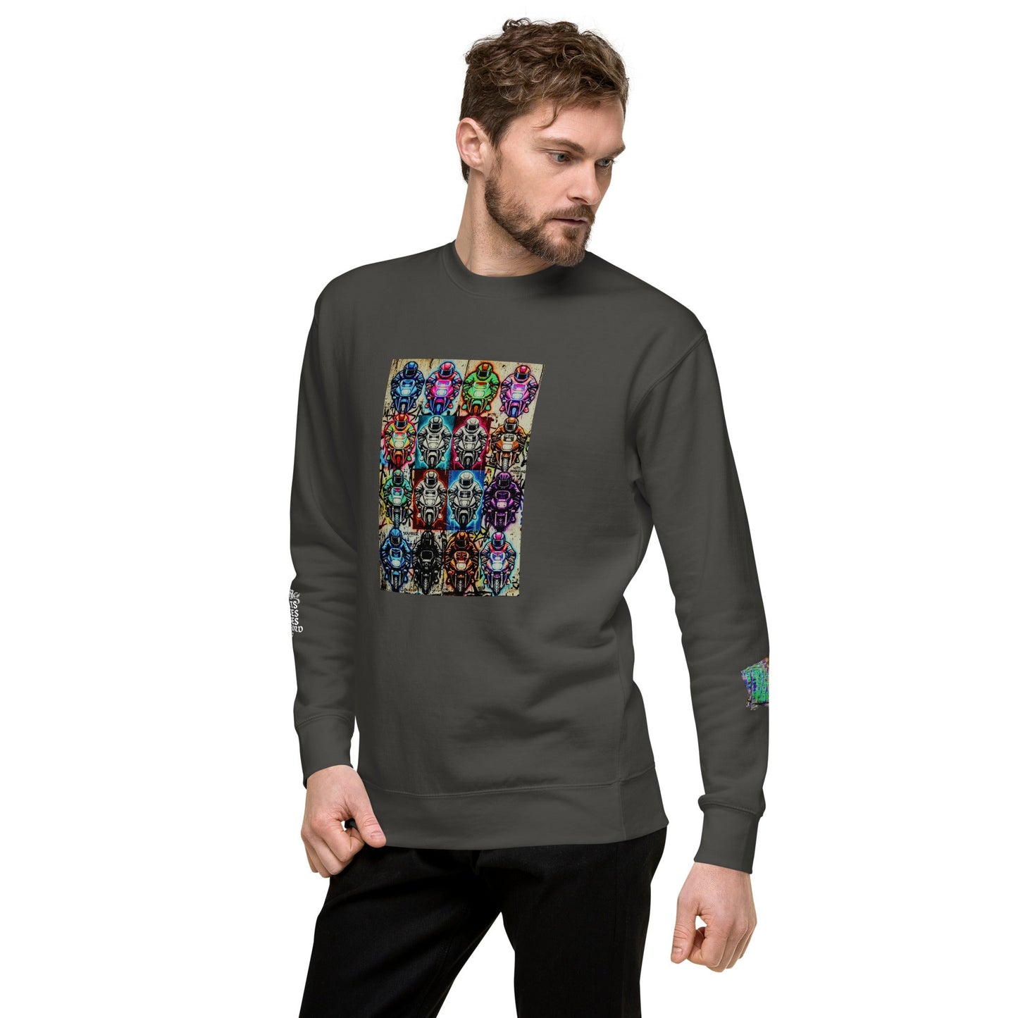 Arcade Rhythm Grid Sweatshirt Vintage Black - str8 off the streets of Muthaphukkin Radford - Hip-Hop Biker Gear - exclusive designs by SoloMCs.com