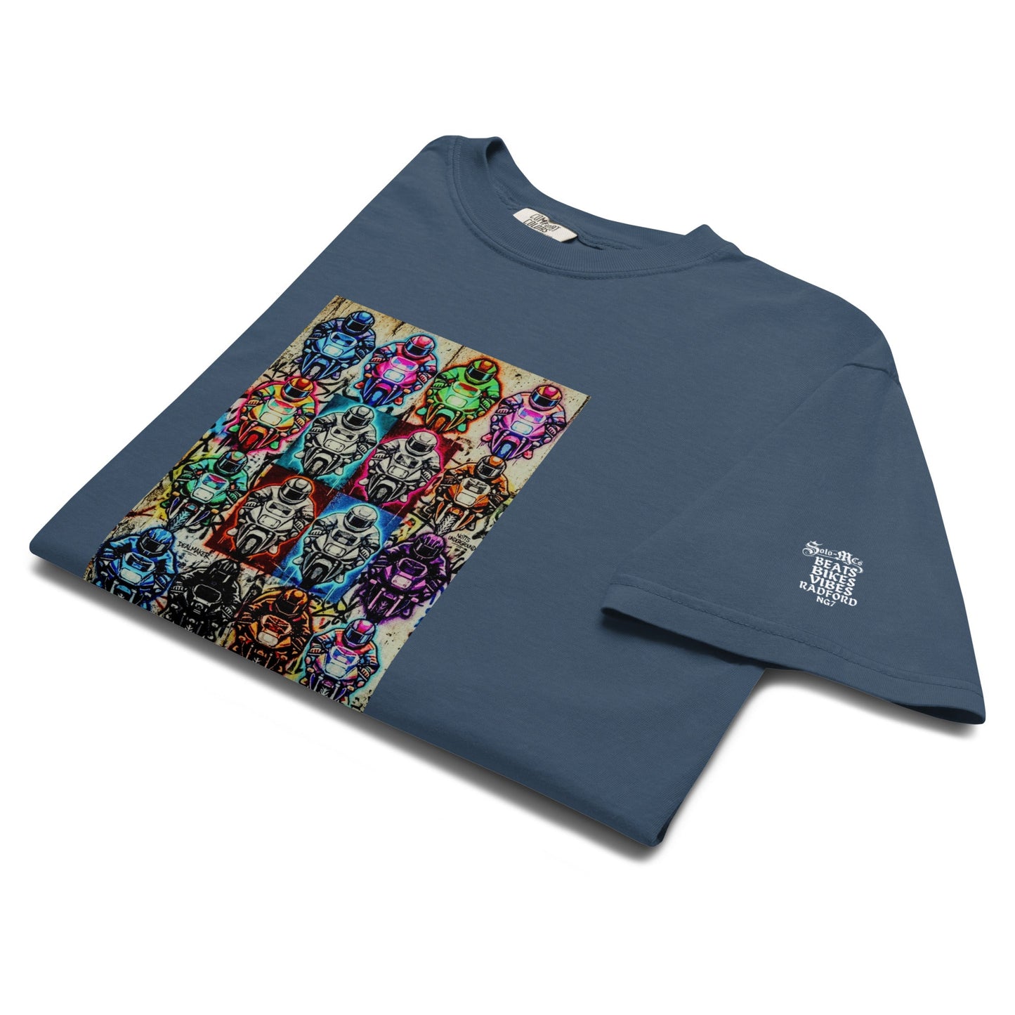 Arcade Rhythm Grid T-Shirt Midnight - str8 off the streets of Muthaphukkin Radford - Hip-Hop Biker Gear - exclusive designs by SoloMCs.com