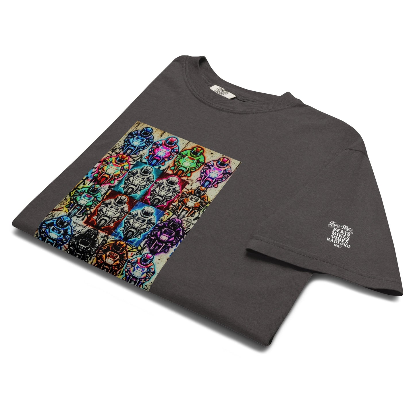 Arcade Rhythm Grid T-Shirt Graphite - str8 off the streets of Muthaphukkin Radford - Hip-Hop Biker Gear - exclusive designs by SoloMCs.com