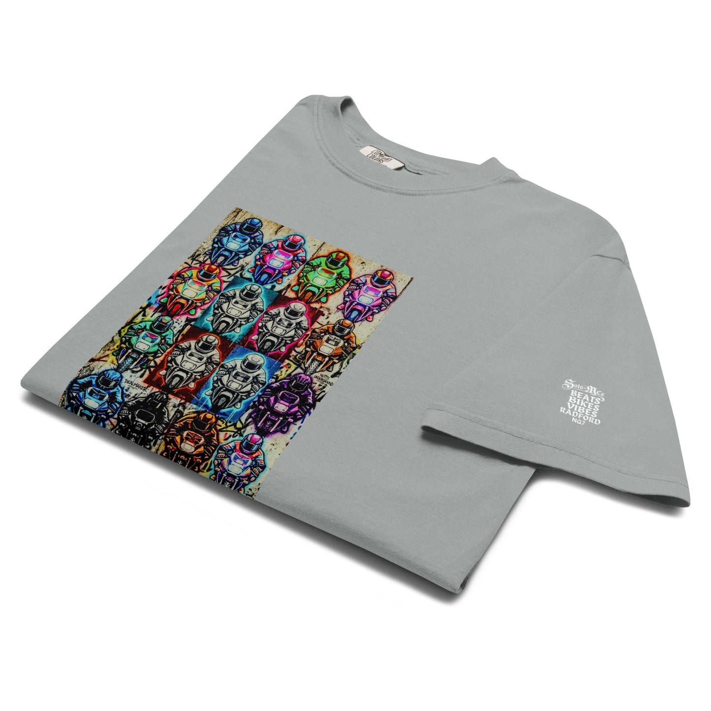 Arcade Rhythm Grid T-Shirt Granite - str8 off the streets of Muthaphukkin Radford - Hip-Hop Biker Gear - exclusive designs by SoloMCs.com