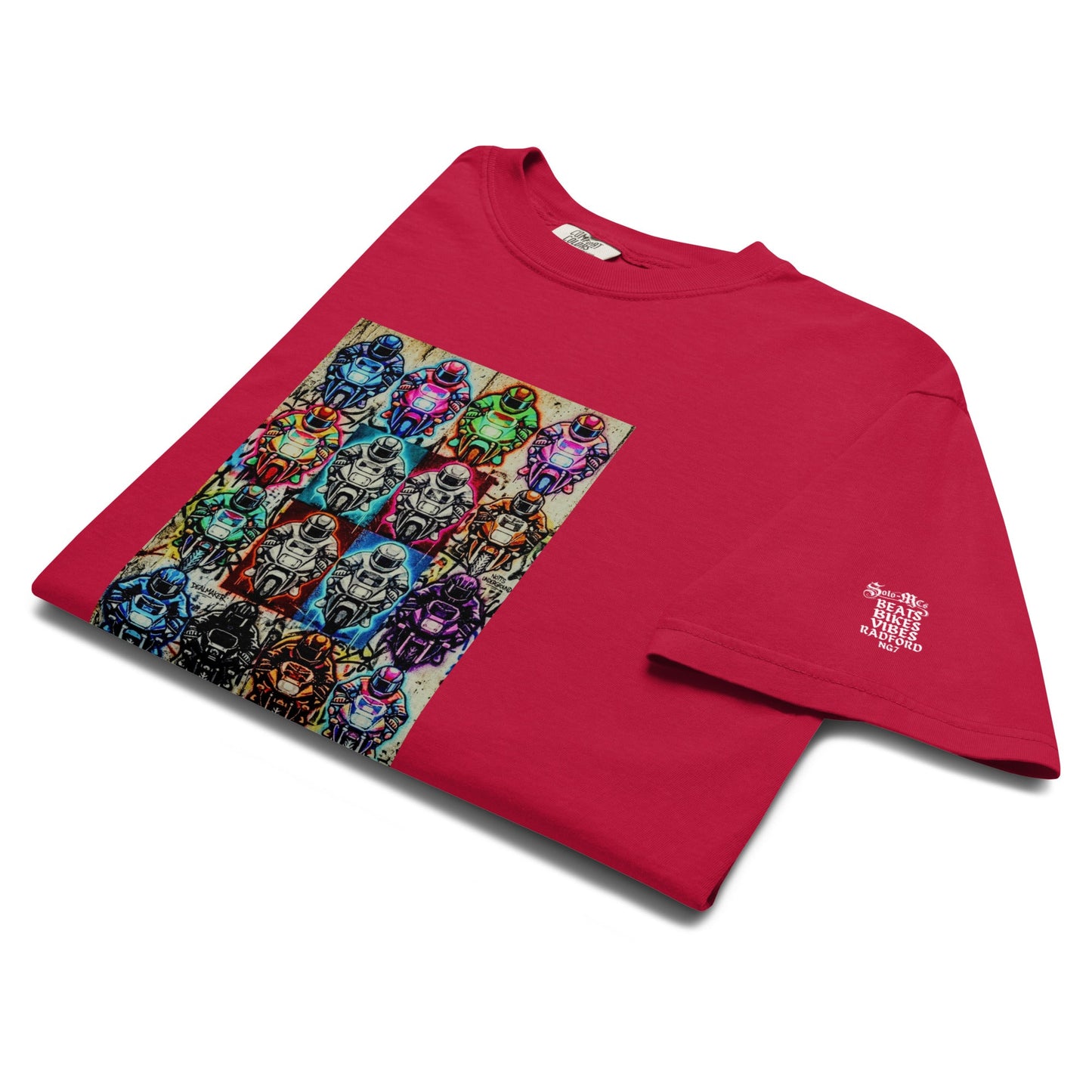 Arcade Rhythm Grid T-Shirt Red - str8 off the streets of Muthaphukkin Radford - Hip-Hop Biker Gear - exclusive designs by SoloMCs.com