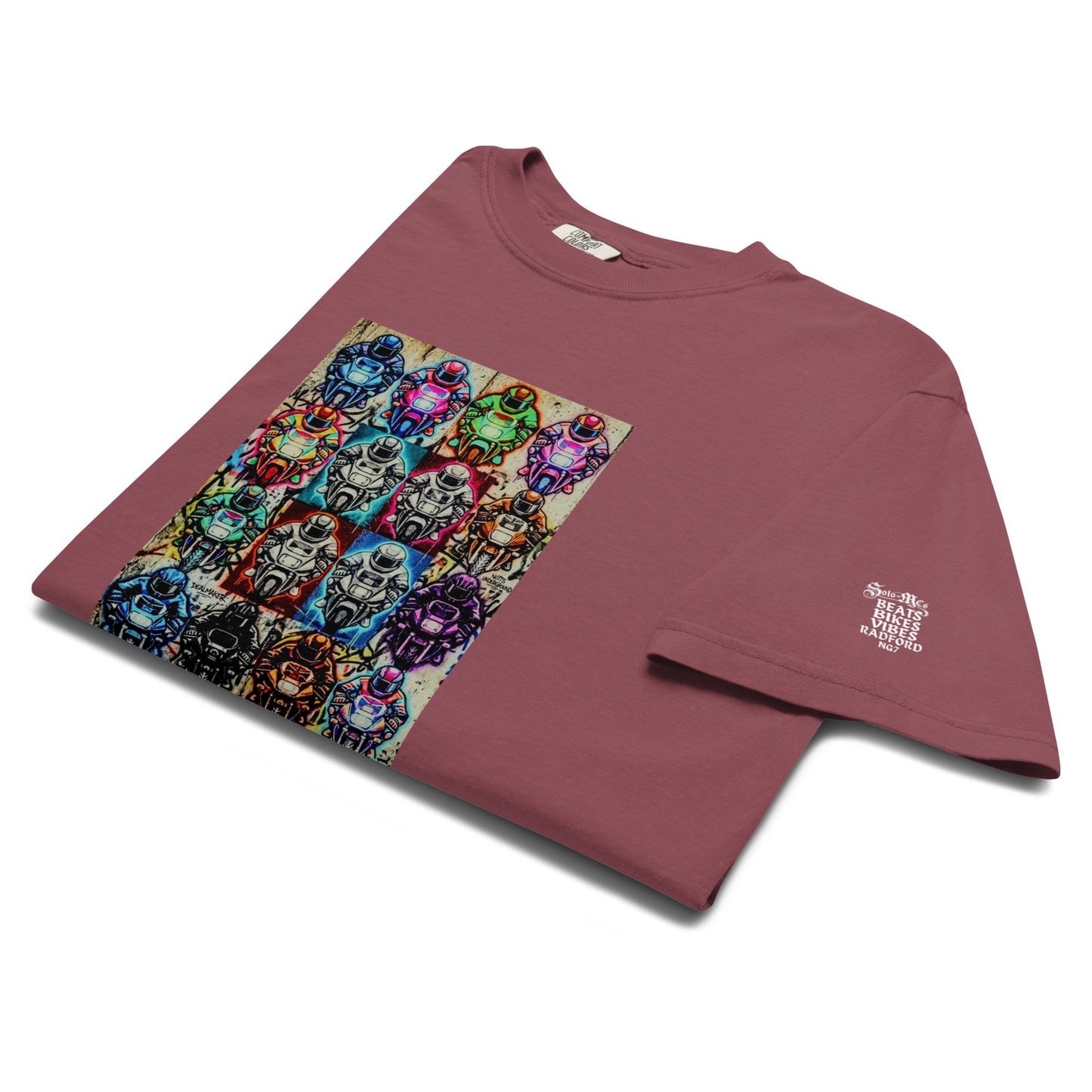 Arcade Rhythm Grid T-Shirt Brick - str8 off the streets of Muthaphukkin Radford - Hip-Hop Biker Gear - exclusive designs by SoloMCs.com