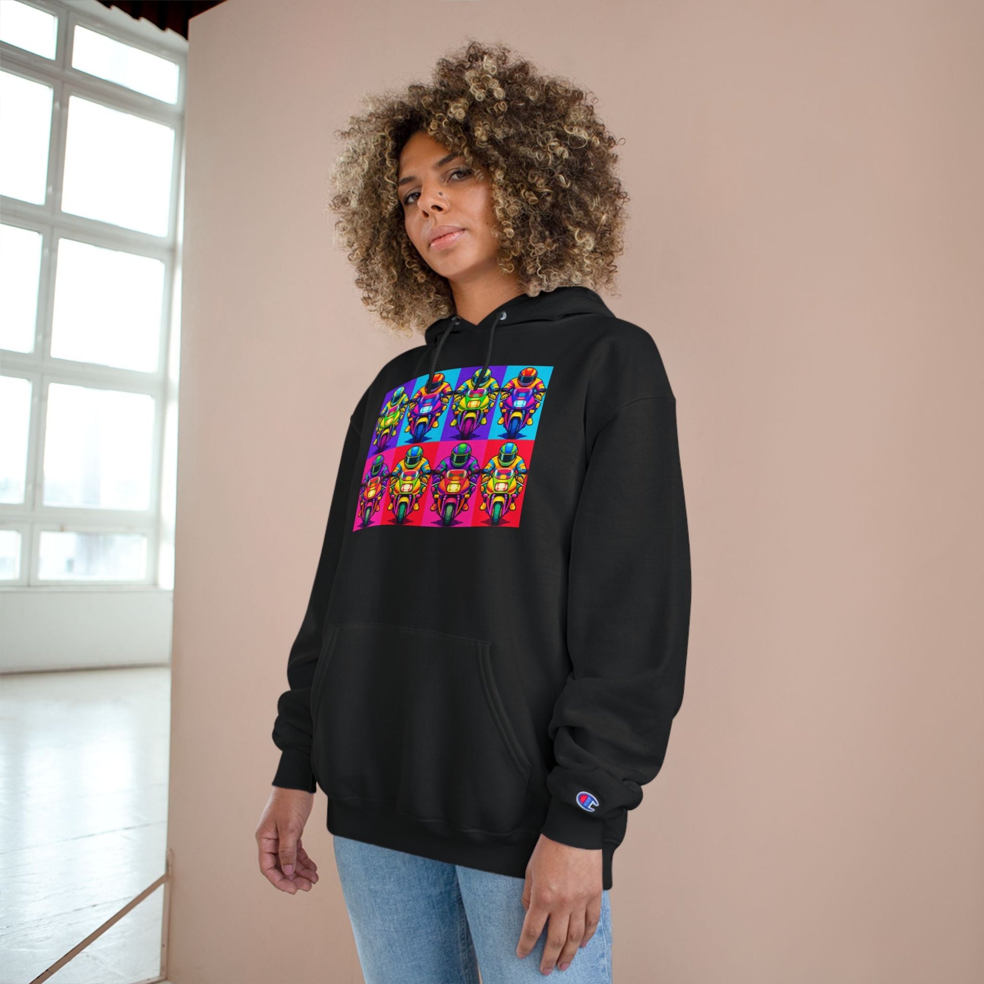 Champion Hoodie - Retro Pop Art 'SOLO' Graphic Pullover - str8 off the streets of Muthaphukkin Radford - Hip-Hop Biker Gear - exclusive designs by SoloMCs.com