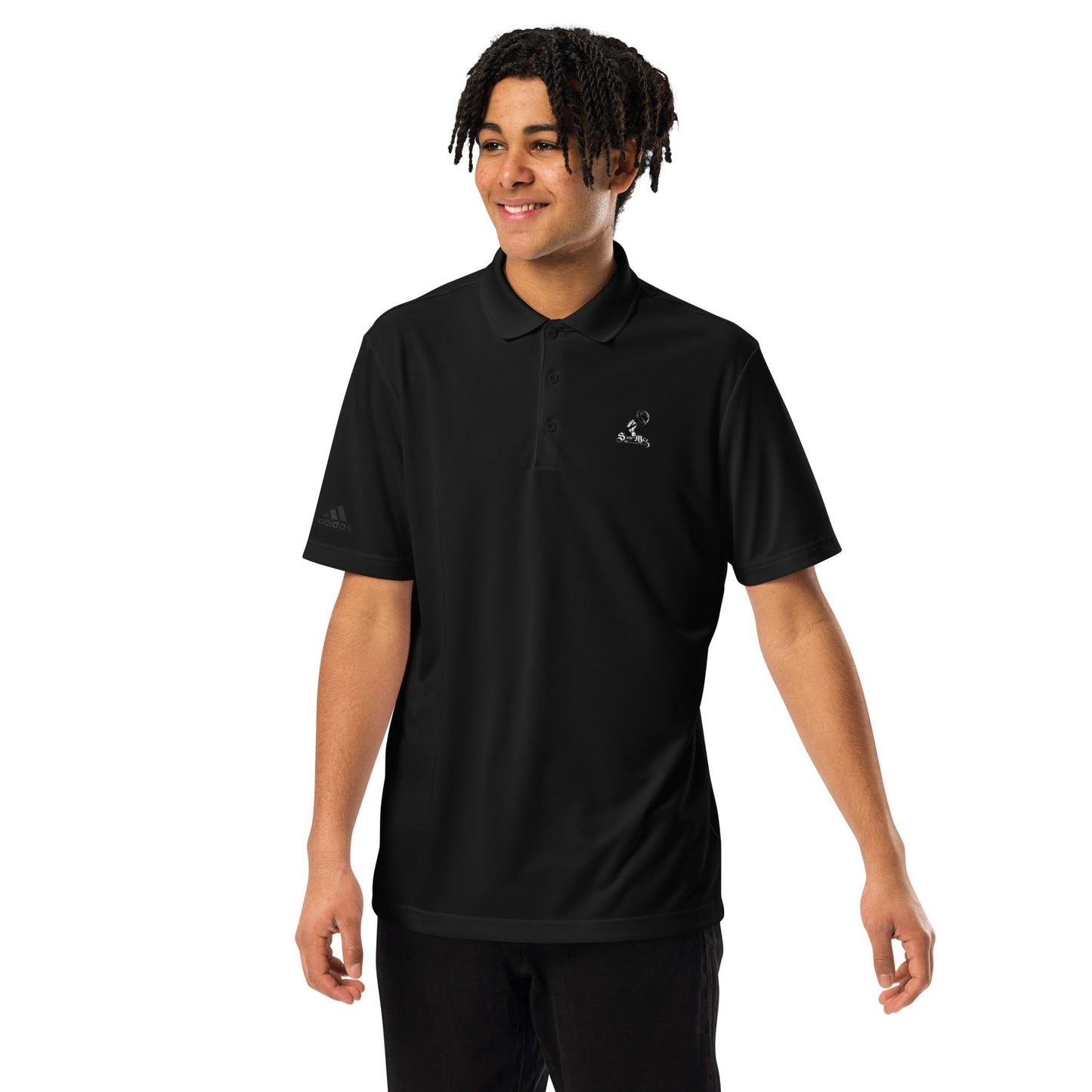 Collab Studio \ adidas Premium Polo Shirt - str8 off the streets of Muthaphukkin Radford - Hip-Hop Biker Gear - exclusive designs by SoloMCs.com