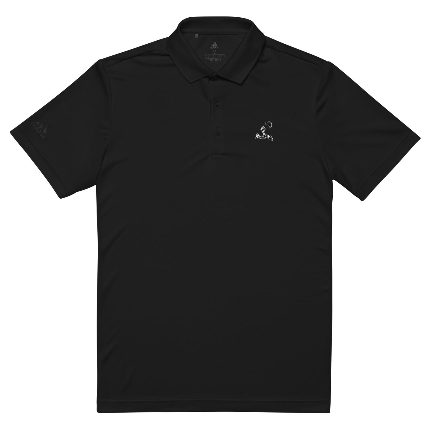 Collab Studio \ adidas Premium Polo Shirt Black - str8 off the streets of Muthaphukkin Radford - Hip-Hop Biker Gear - exclusive designs by SoloMCs.com
