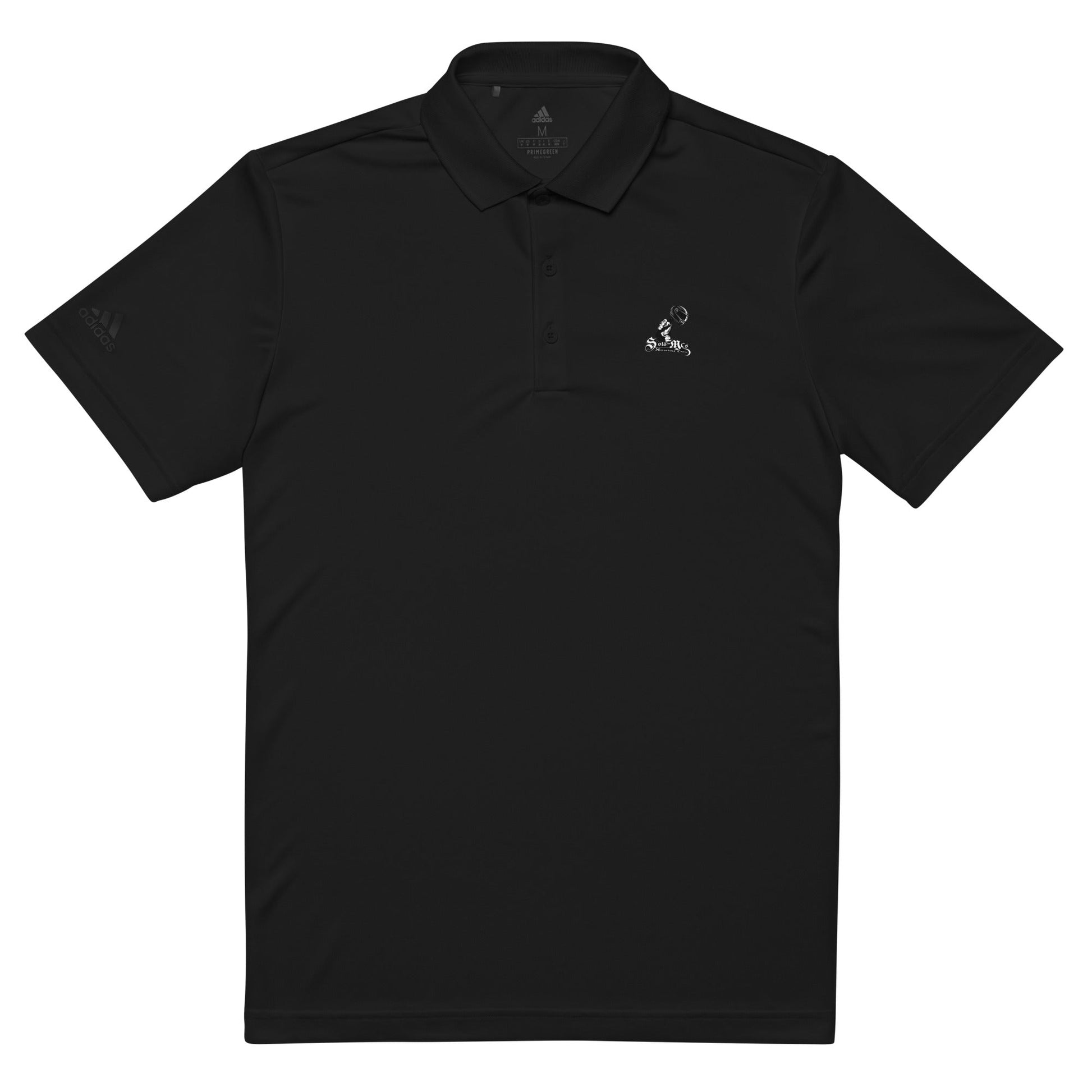 Collab Studio \ adidas Premium Polo Shirt Black - str8 off the streets of Muthaphukkin Radford - Hip-Hop Biker Gear - exclusive designs by SoloMCs.com