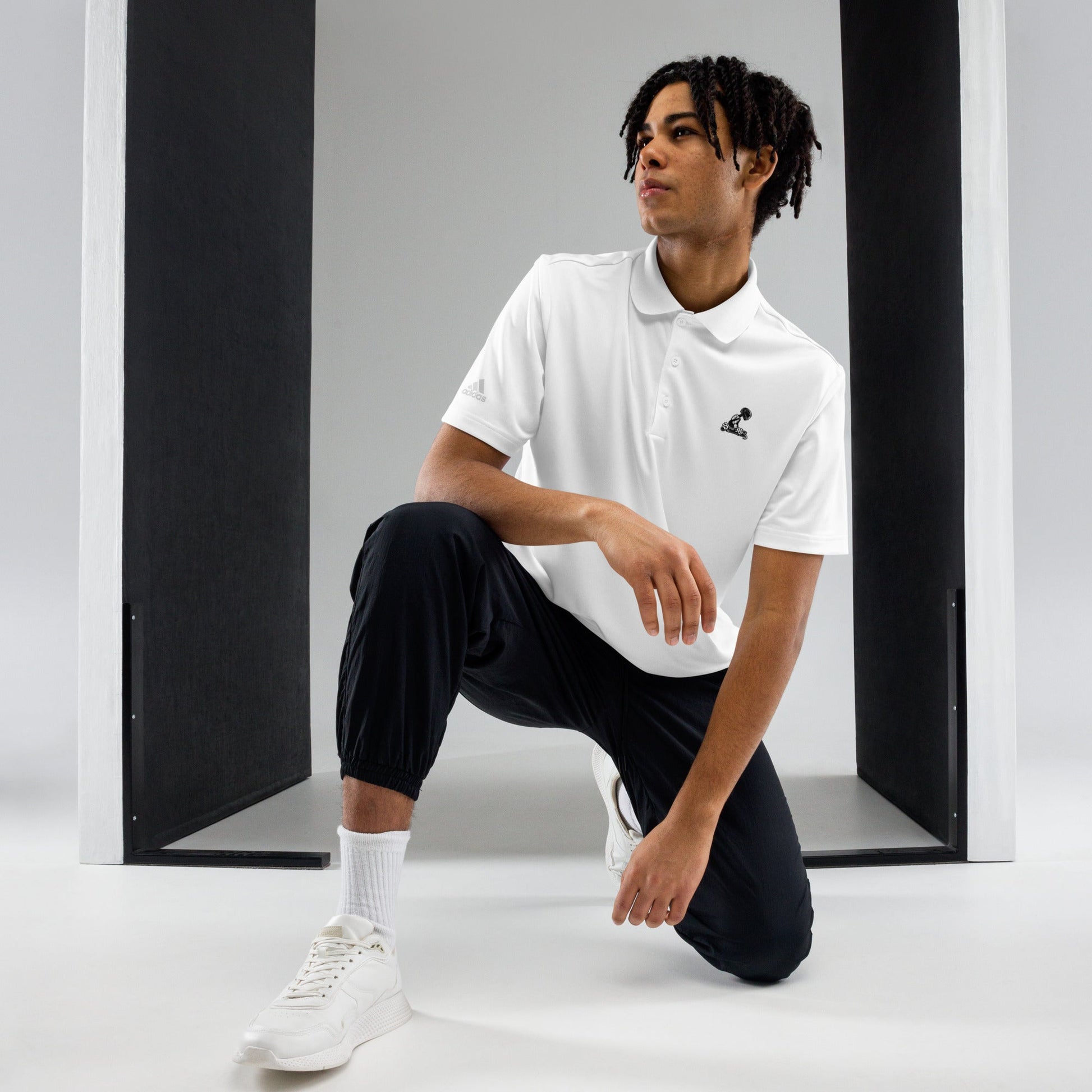 Collab Studio \ adidas Premium Polo Shirt - str8 off the streets of Muthaphukkin Radford - Hip-Hop Biker Gear - exclusive designs by SoloMCs.com