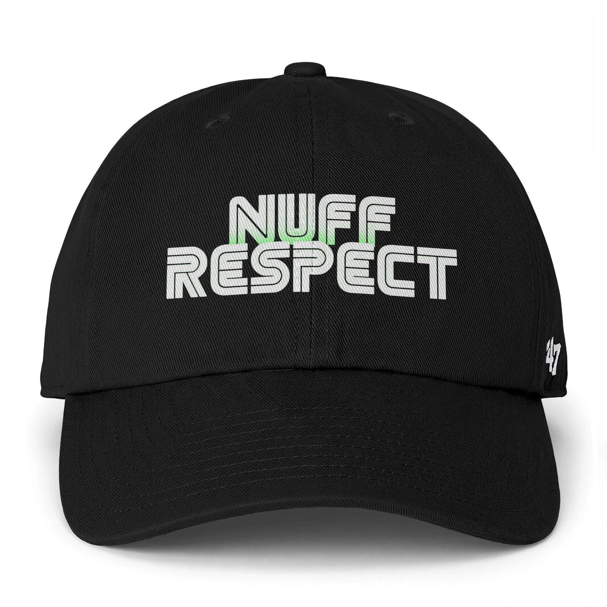 Collab Studio - Solo MCs \ 47 Brand Nuff Respect Hat Black One size - str8 off the streets of Muthaphukkin Radford - Hip-Hop Biker Gear - exclusive designs by SoloMCs.com