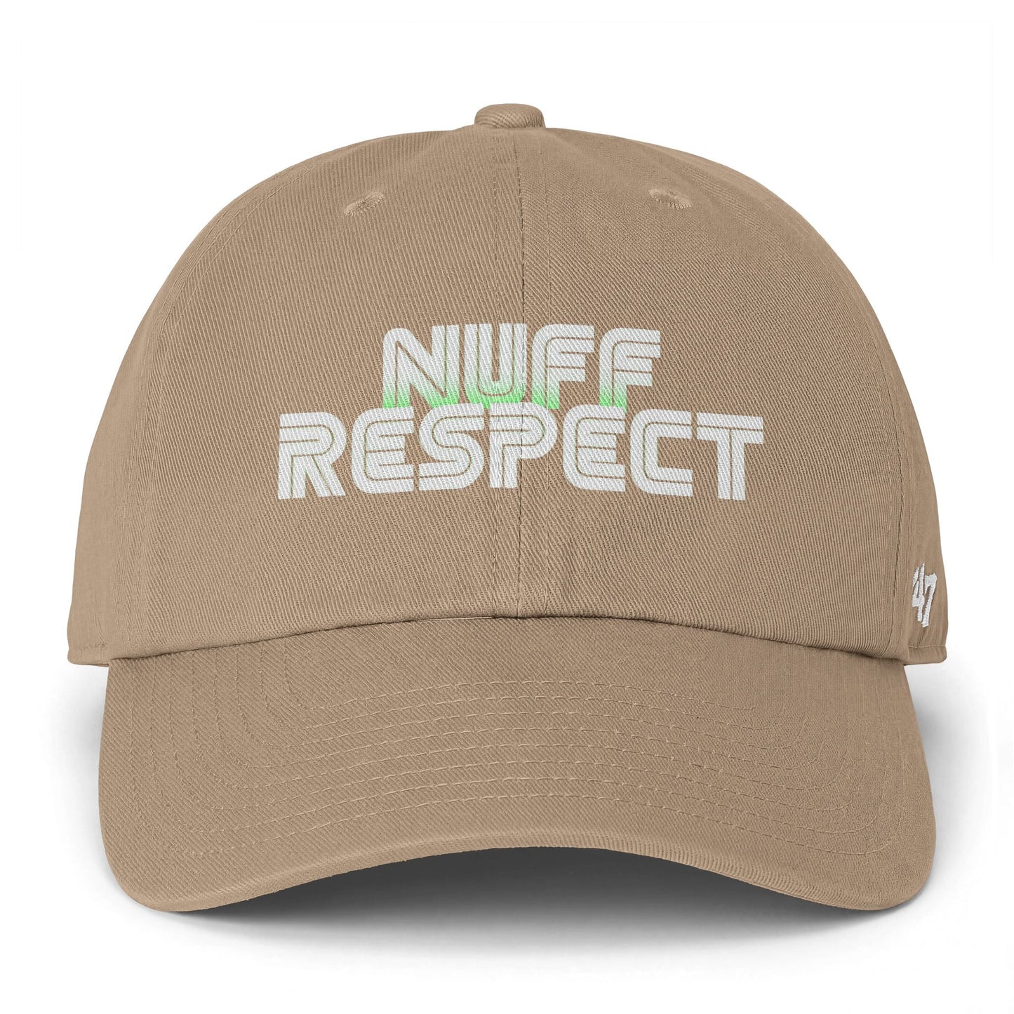 Collab Studio - Solo MCs \ 47 Brand Nuff Respect Hat Khaki One size - str8 off the streets of Muthaphukkin Radford - Hip-Hop Biker Gear - exclusive designs by SoloMCs.com
