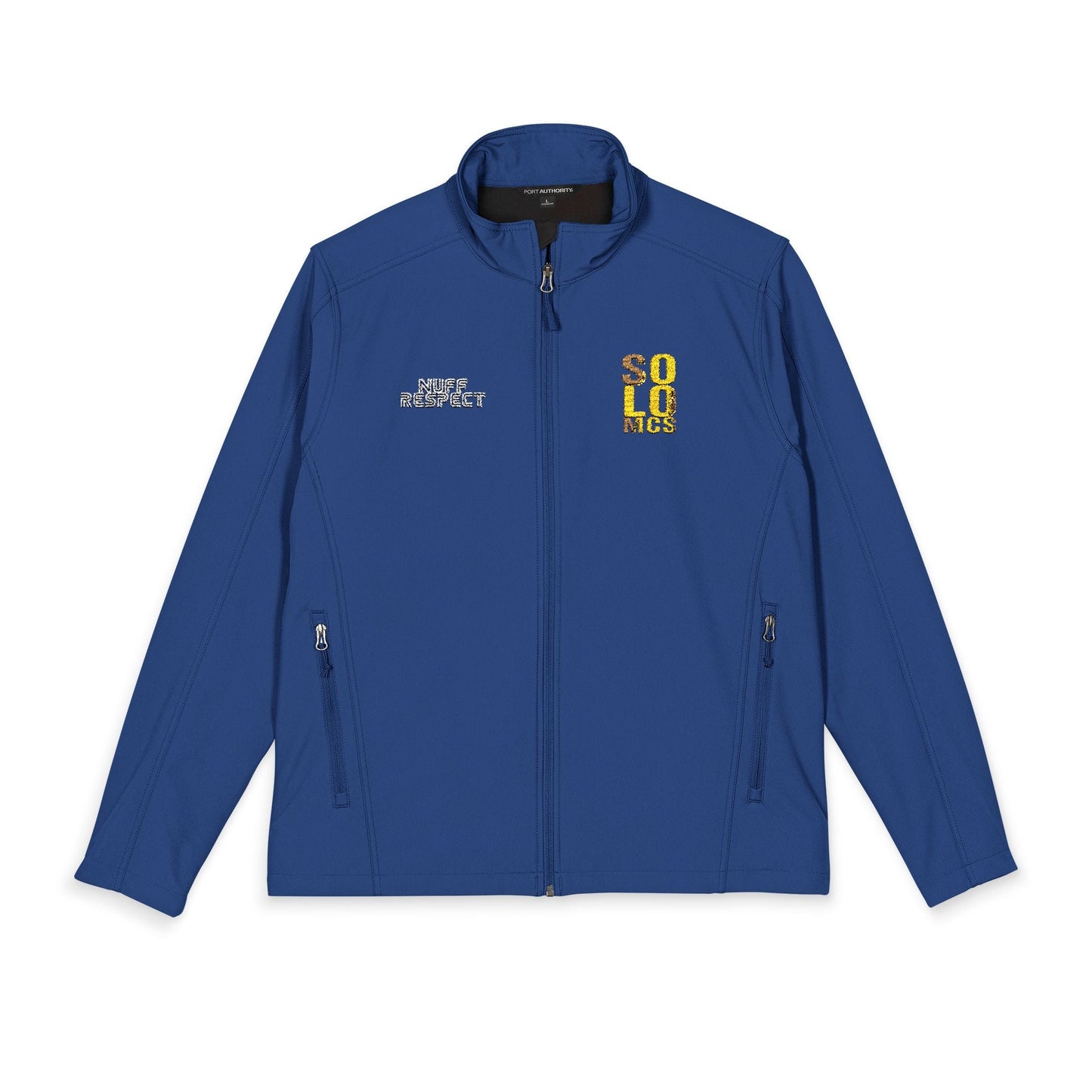 Collab Studio - Solo MCs \ Port Authorrity® Soft Shell Jacket True Royal - str8 off the streets of Muthaphukkin Radford - Hip-Hop Biker Gear - exclusive designs by SoloMCs.com