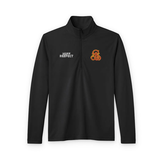 Collab Studio - Solo MCs \ PosiCharge ®️ Quarter-Zip Black Triad Solid - str8 off the streets of Muthaphukkin Radford - Hip-Hop Biker Gear - exclusive designs by SoloMCs.com