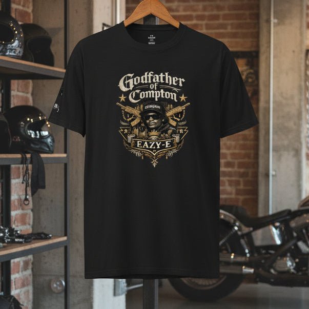 Collab Studio - Solo MCs \ Under Armour®️ Compton Godfather T-shirt Black - str8 off the streets of Muthaphukkin Radford - Hip-Hop Biker Gear - exclusive designs by SoloMCs.com