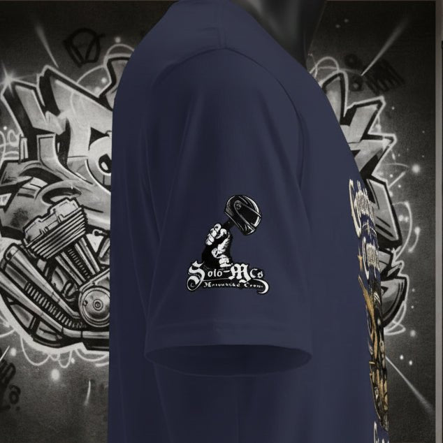 Collab Studio - Solo MCs \ Under Armour®️ Compton Godfather T-shirt - str8 off the streets of Muthaphukkin Radford - Hip-Hop Biker Gear - exclusive designs by SoloMCs.com