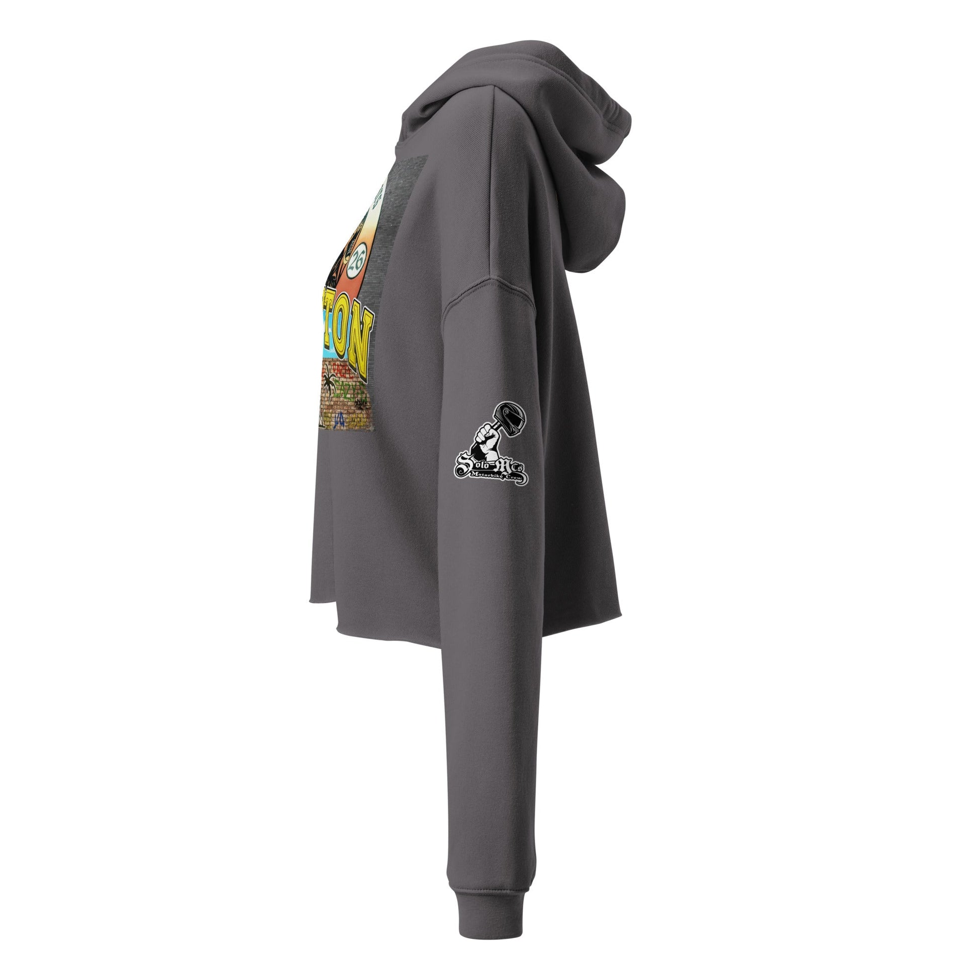 Eazy - E 30th Anniversary Mural Crop Hoodie - Solo MCs Hip - Hop Motorbike Crew