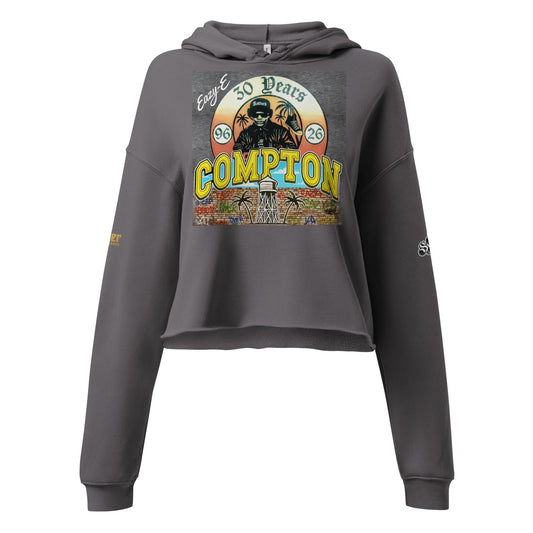 Eazy - E 30th Anniversary Mural Crop Hoodie - Solo MCs Hip - Hop Motorbike Crew