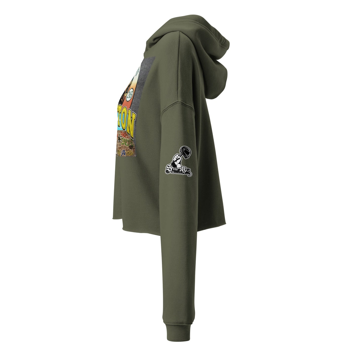 Eazy - E 30th Anniversary Mural Crop Hoodie - Solo MCs Hip - Hop Motorbike Crew