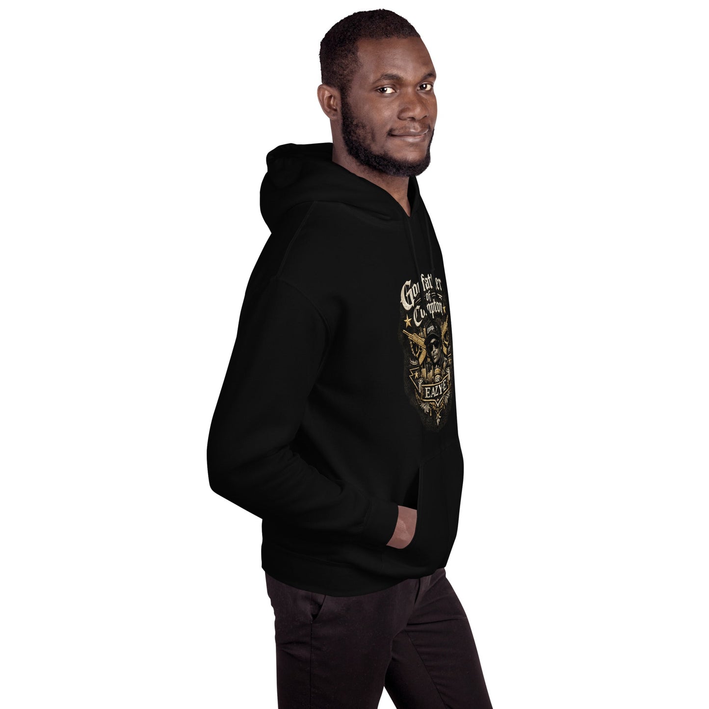 SM017 - Godfather of Compton Hoodie - str8 off the streets of Muthaphukkin Radford - Hip-Hop Biker Gear - exclusive designs by SoloMCs.com