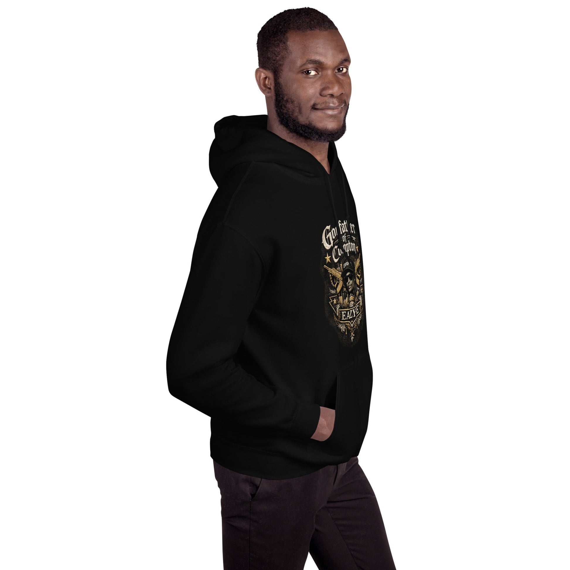 SM017 - Godfather of Compton Hoodie - str8 off the streets of Muthaphukkin Radford - Hip-Hop Biker Gear - exclusive designs by SoloMCs.com