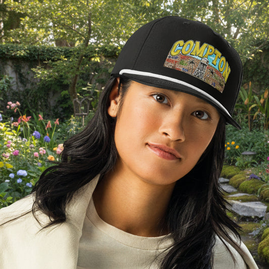 SM015 - Eazy Streets of Compton Hat Black White - str8 off the streets of Muthaphukkin Radford - Hip-Hop Biker Gear - exclusive designs by SoloMCs.com