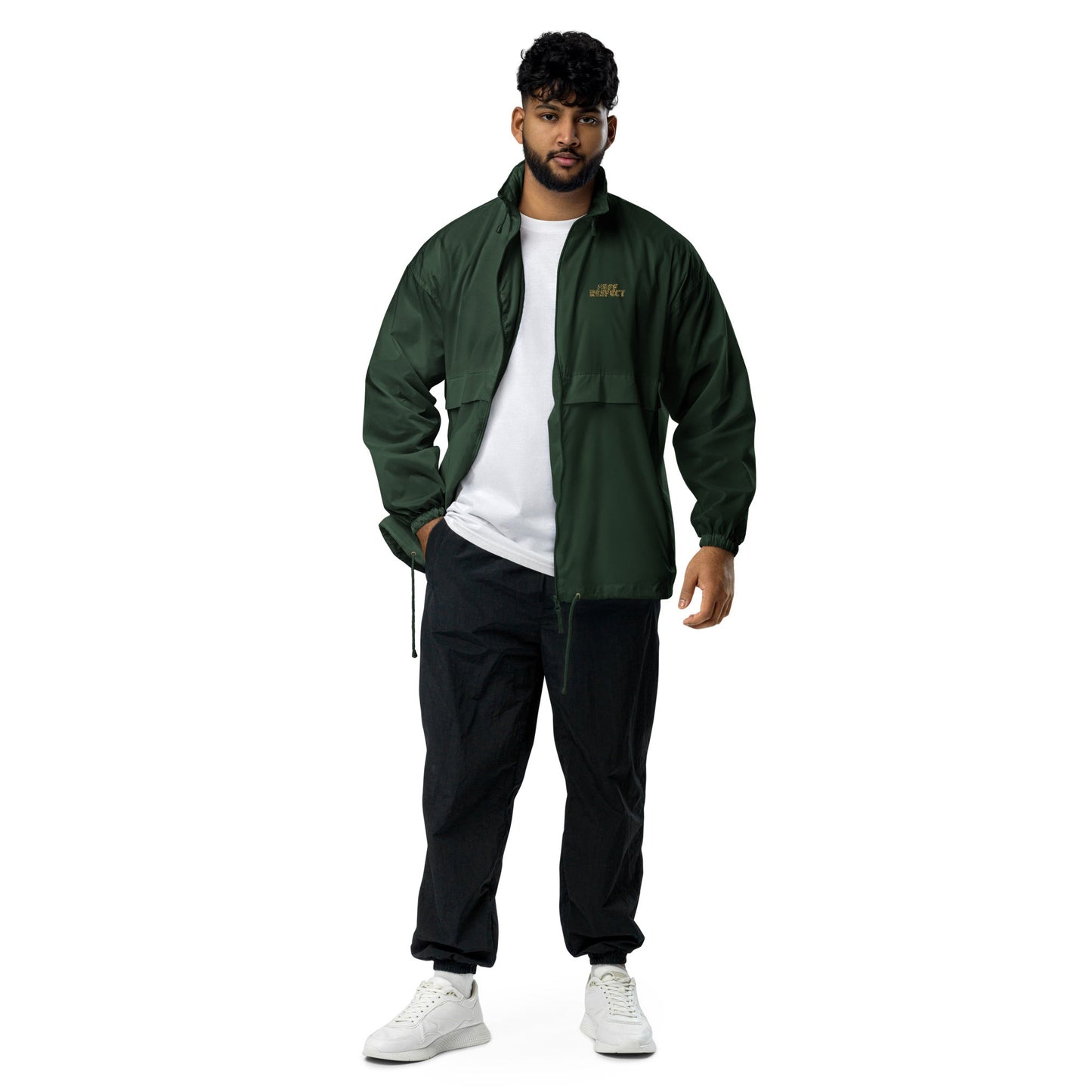 Embroidered Waterproof Jacket Forest Green - str8 off the streets of Muthaphukkin Radford - Hip-Hop Biker Gear - exclusive designs by SoloMCs.com