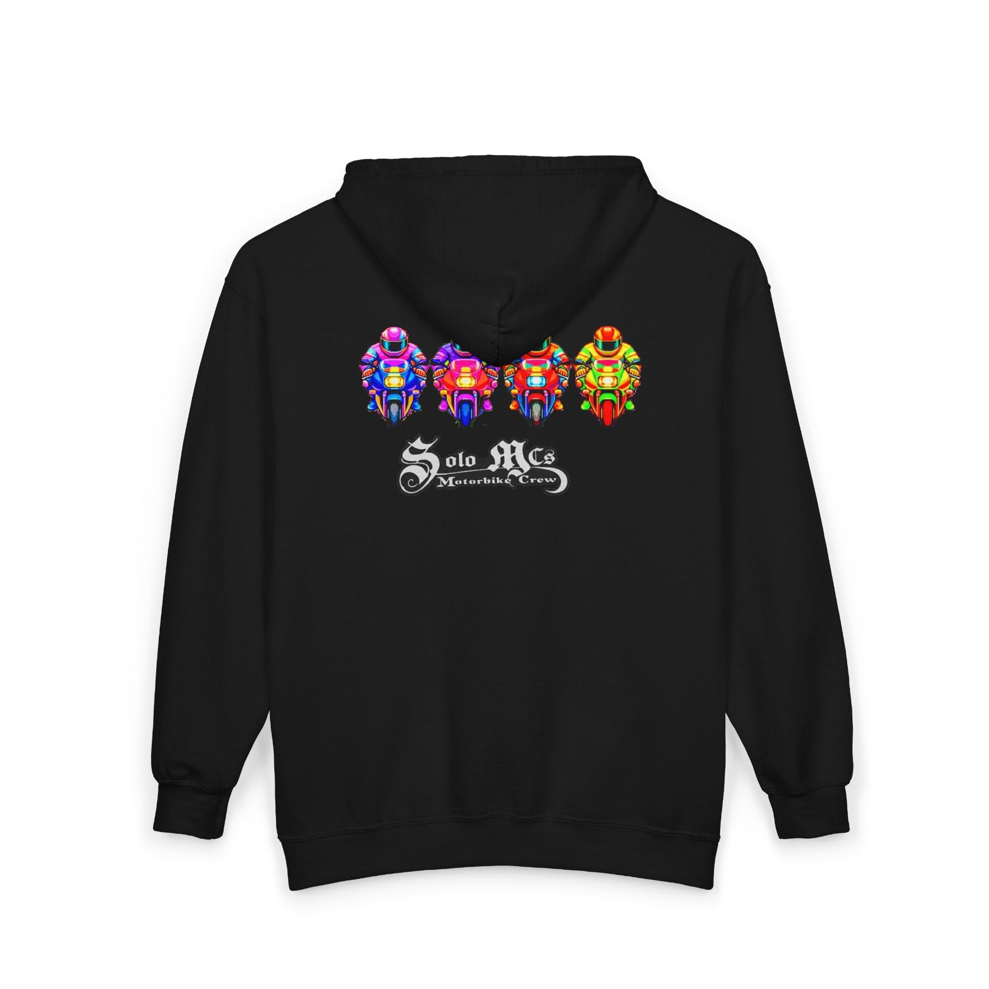 Four Bright Bikes Hoodie - str8 off the streets of Muthaphukkin Radford - Hip-Hop Biker Gear - exclusive designs by SoloMCs.com