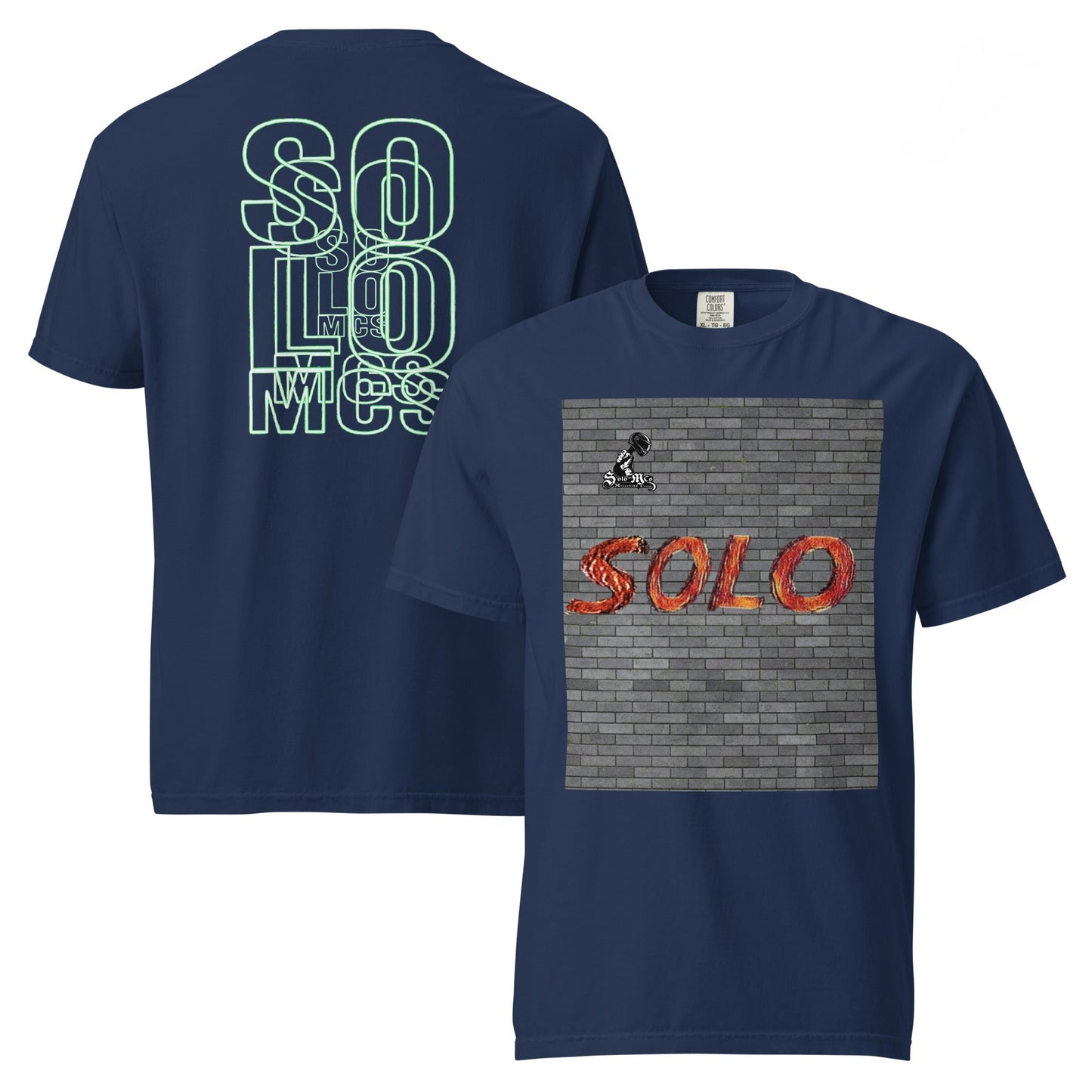 Heavyweight t-shirt True Navy - str8 off the streets of Muthaphukkin Radford - Hip-Hop Biker Gear - exclusive designs by SoloMCs.com