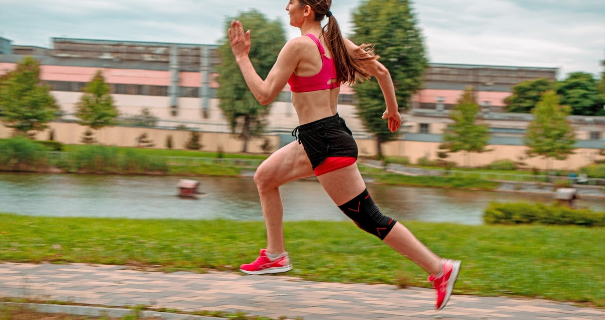 Knee Support Compression Brace (Pair) - Solo MCs Hip - Hop Motorbike Crew