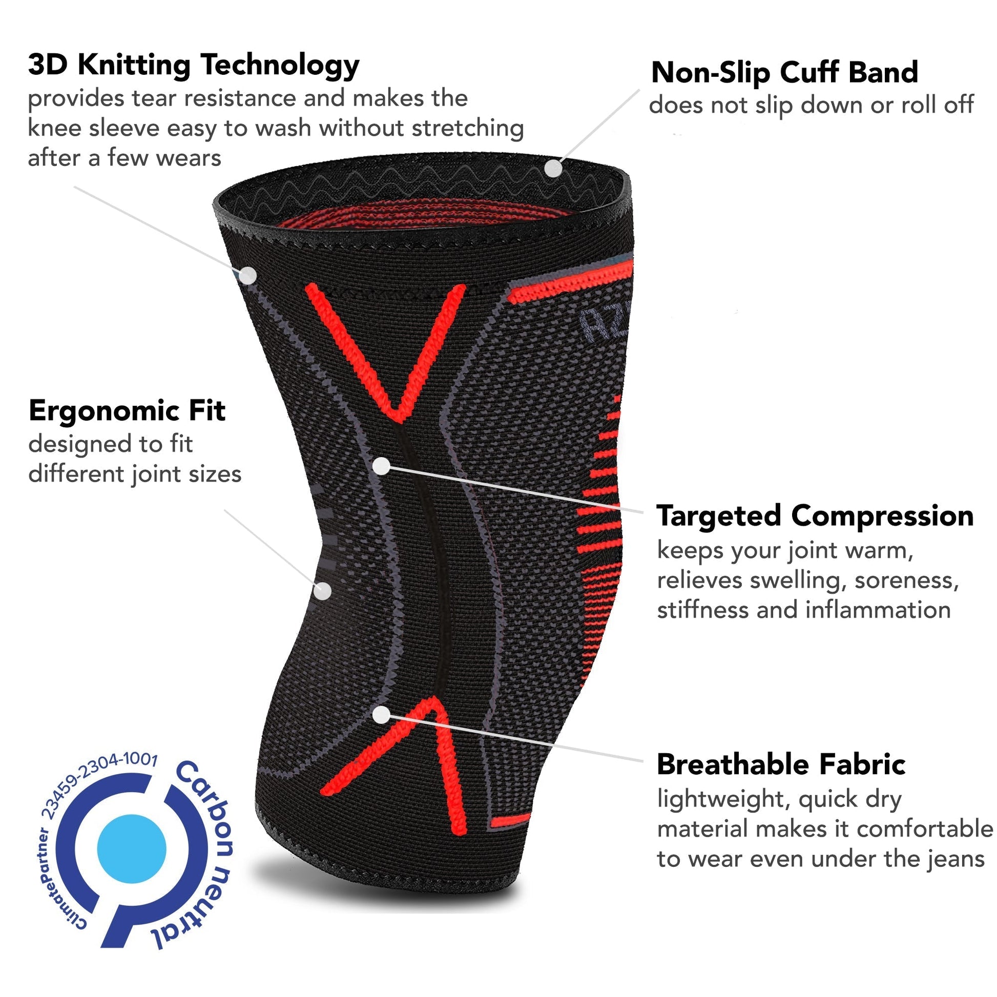 Knee Support Compression Brace (Pair) - Solo MCs Hip - Hop Motorbike Crew