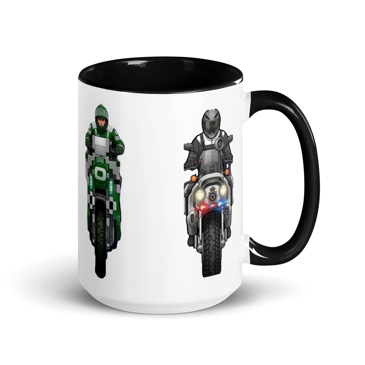 Mug with Color Inside 15 oz - str8 off the streets of Muthaphukkin Radford - Hip-Hop Biker Gear - exclusive designs by SoloMCs.com
