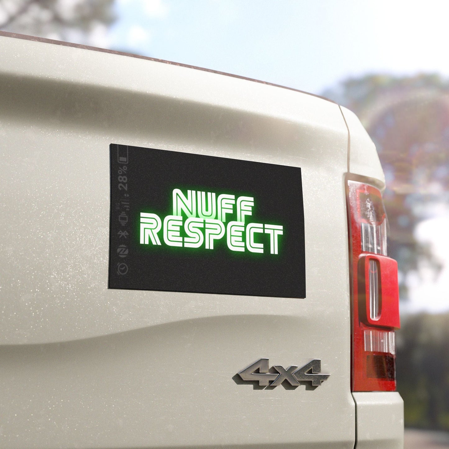 Nuff Respect Magnet Tag - str8 off the streets of Muthaphukkin Radford - Hip-Hop Biker Gear - exclusive designs by SoloMCs.com